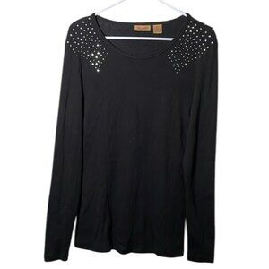 Wrangler Western Rhinestone Black Long Sleeve Shirt